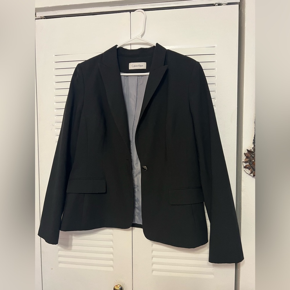 Fashionable Calvin Klein One-Button Suit Blazer Jacket